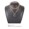Retro Doppelschichtige Kristallanhänger Halsketten Einzigartiges Design Minimalistischer Einfacher Stil Verdrehte Goldton Kette Choker Vintage Anhänger