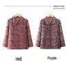 Spring National Style Long-Sleeve Lapel Shirt for Middle-Aged and Elderly Women