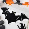 Halloween Floor Mat Gothic Ghost Skull Door Mat Spooky Unwelcome Bat Doormat for Front Door Entrance Kitchen Decoration