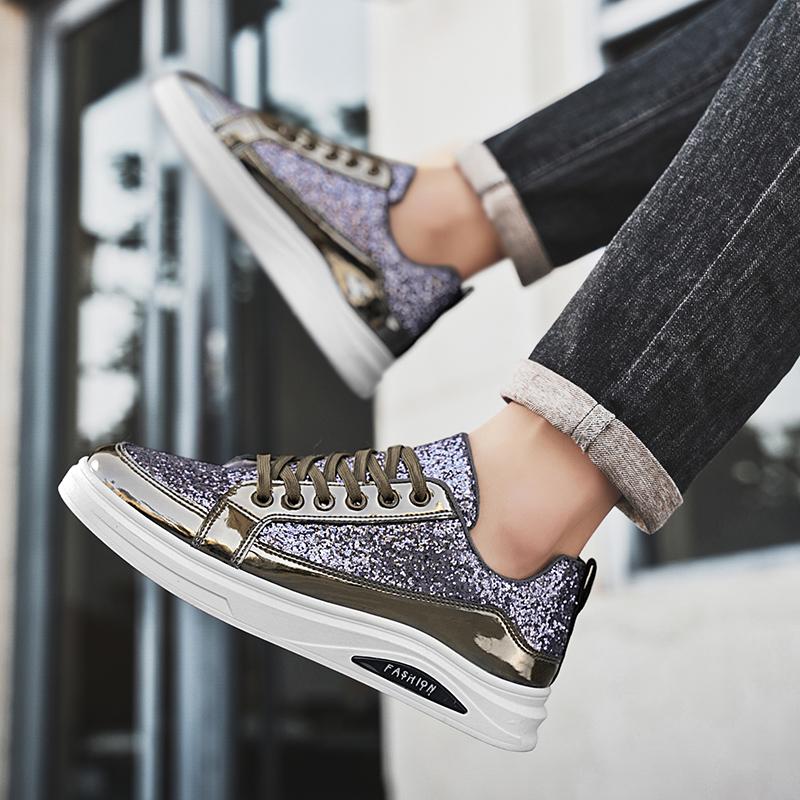 Fashion 2025 Man Classic Gold Black Leather Shoes Comfortable Flat On Sneakers High Quality Round Toe Male Spring Autumn Loafer Shoes