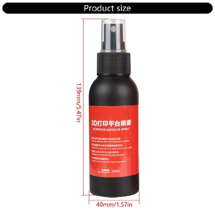 100ML Schnelltrocknender 3D-Drucker-Kleber Sprays für verbesserten Druck 3D-Druck ABS PLA+ PETG Anti-Warping-Kleber