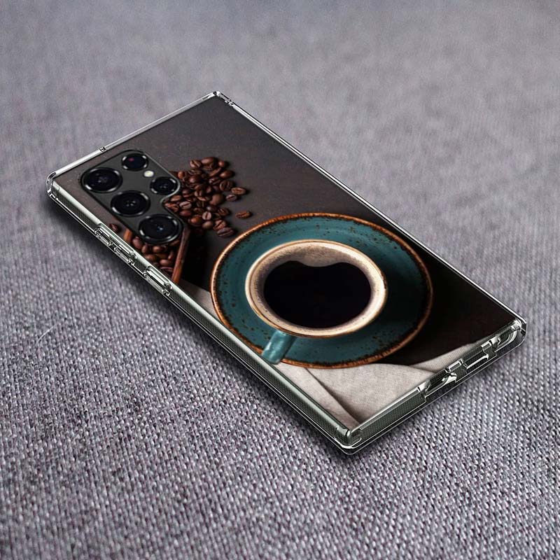

Newly Baked Coffee Beans Phone Case For Samsung Galaxy S24 S23 S21 S20 FE S22 S26 Ultra S25 Edge S10 Plus Cover Clear TPU Capa S Samsung S25