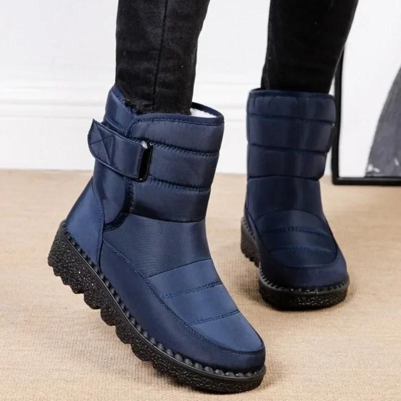 Fashion Fashion Snow Boots for Women Platform Shoes Waterproof Winter Ankle/short Boot Warm  Hook Loop Wedges Cotton Shoes Botas