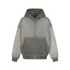 Washed Distressed Oversized Zip Hoodie Men American Streetwear Heavyweight Sweatshirt
