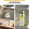 Glass Juice Bottles with Stainless Steel Lids,Heat-Resistant Borosilicate Glass for Juicing,Smoothies,Milk,Beverage Storage