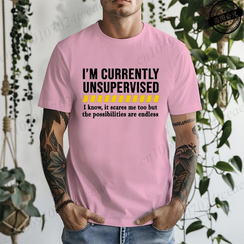 Funny T Shirt Funny Shirts for Men Funny Saying Mens TShirts Sarcastic Dad TShirtsCurrently Unsupervised Mens Tee Tops