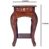 Tabouret en Bois Bois Naturel Table d'Appoint 53.34cm Avec Tiroir Pour Salon