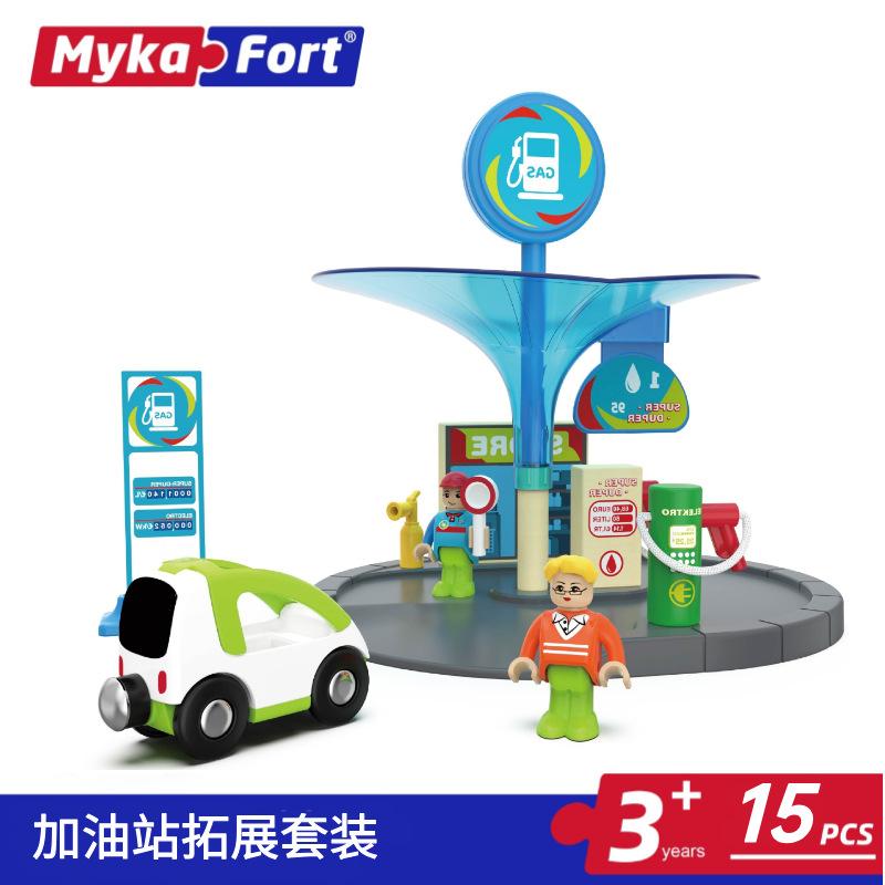 

Сцена Костюм Трек Расширение Образовательная Игрушка Ферма Полицейский Участок Магнитные Аксессуары Автомобиль DIY 15PCS Gas station