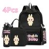 Conjunto de 4 peças/conjunto Mochila Fofa com Estampa de Anime Garrafa de Água Esportiva ao Ar Livre 750ml Menina Menino Adolescente Estudante Mochila Escolar Criança Criança Grande Capacidade