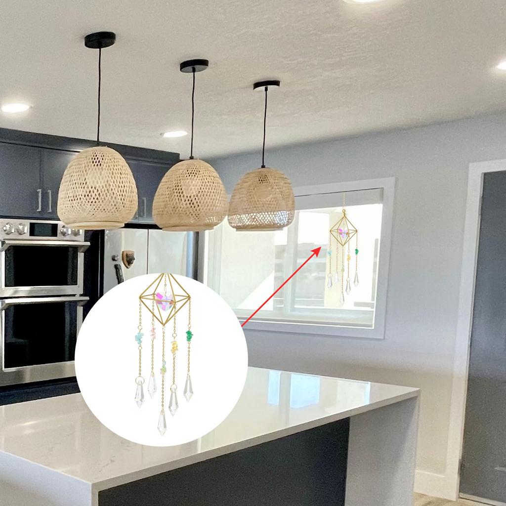 PATIKIL Window Hanging Crystal Suncatcher Rainbow Pendant Maker with Chain, Prism Ornament for Home, Garden, Wedding Party Decoration, Clear