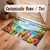 Nature Library Travel Theme Crystal Velvet Floor Rug Personalized Custom Name Text Warm Carpet Home Decoration