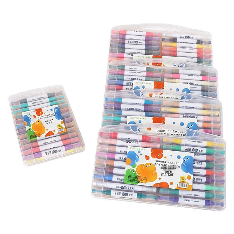 Double-Ended Layerable Acrylic Marker Pens with Soft Tips for Elementary Art Students