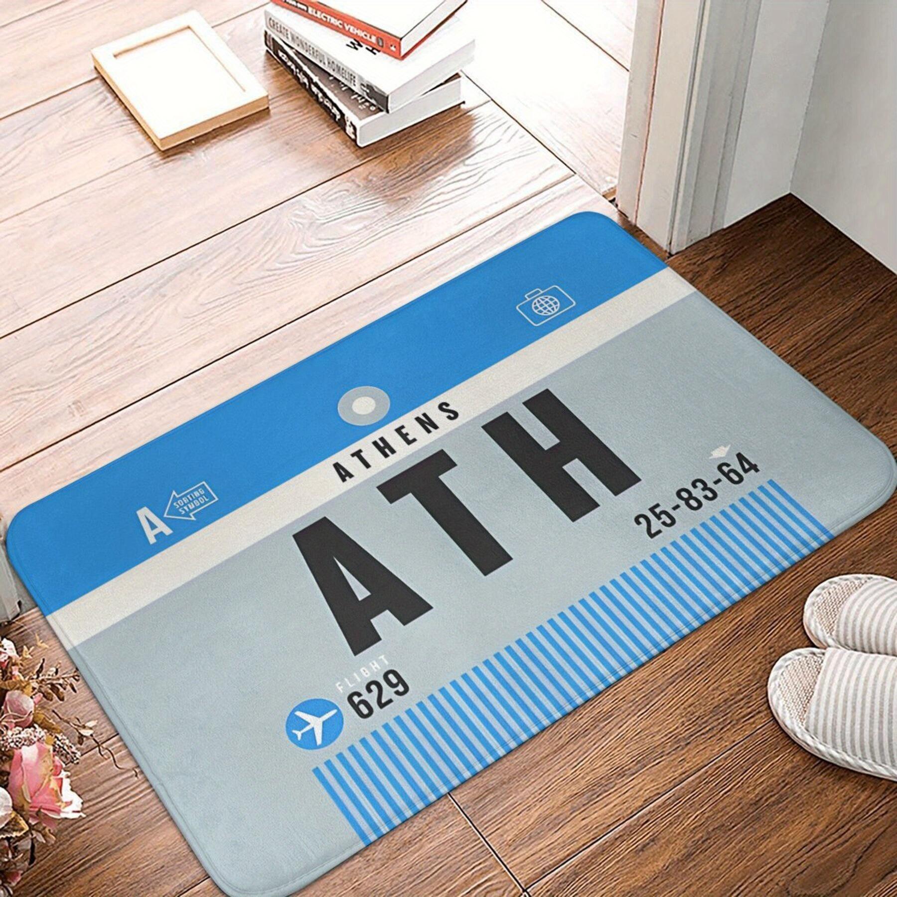 Stijlvolle Deurmat met Luchthaven Thema Reismat Athens ATH Entree Vloerkleed Duurzaam Modern Kleed voor Huis Entree 40x60cm 40x60cm16x24in
