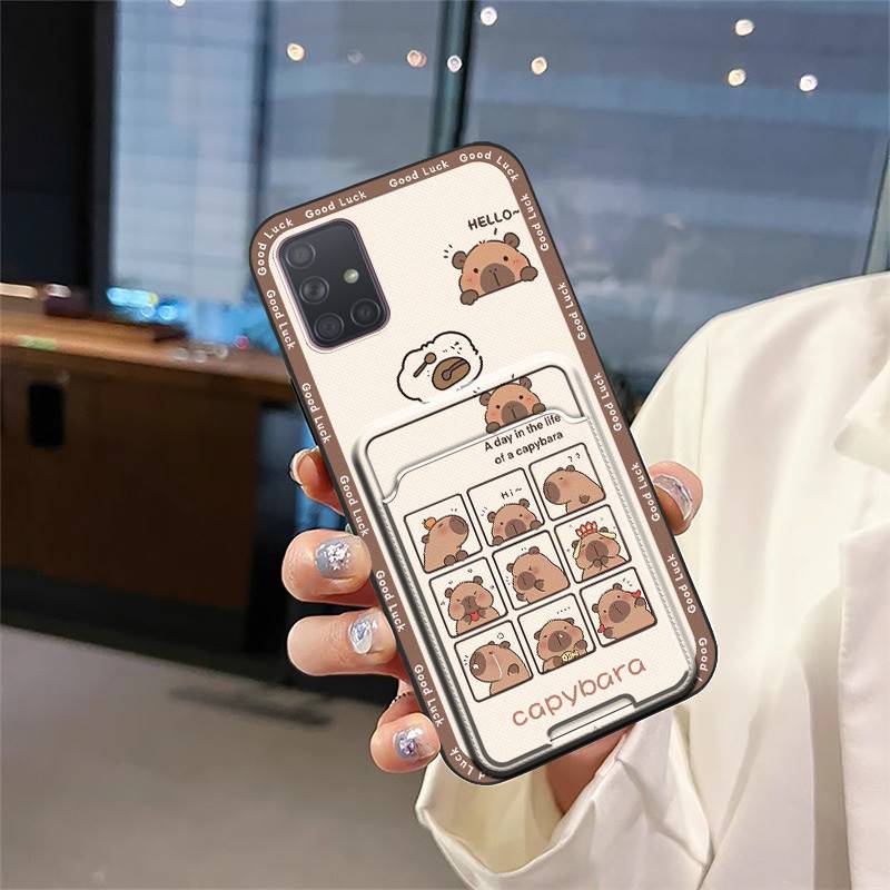 Shockproof Card bag Phone Case For Samsung Galaxy A51/M40S Back Cover Graffiti Card slot Anti-dust Cute protective TPU
