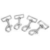 4PCS Snap Hook Square Ring Single Head Dog Leash Buckle Stainless Steel for Wallet BackpackL85mm   150kg
