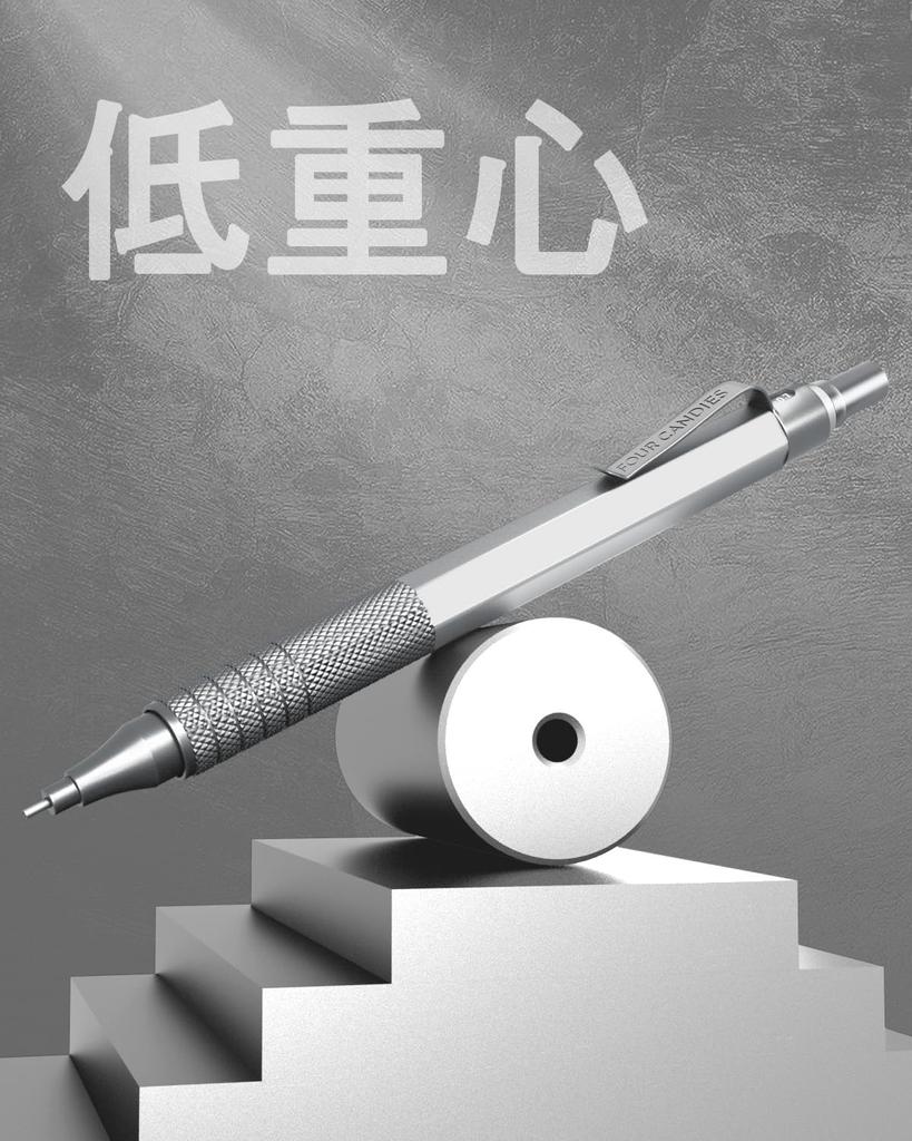 Four Candies Mechanical Pencil Set with 3 Metal Artist 480 HB for and Drafting Silver 0.5mm Case, Pencils, Leads, Eraser, Engineering, Art, Writing, -