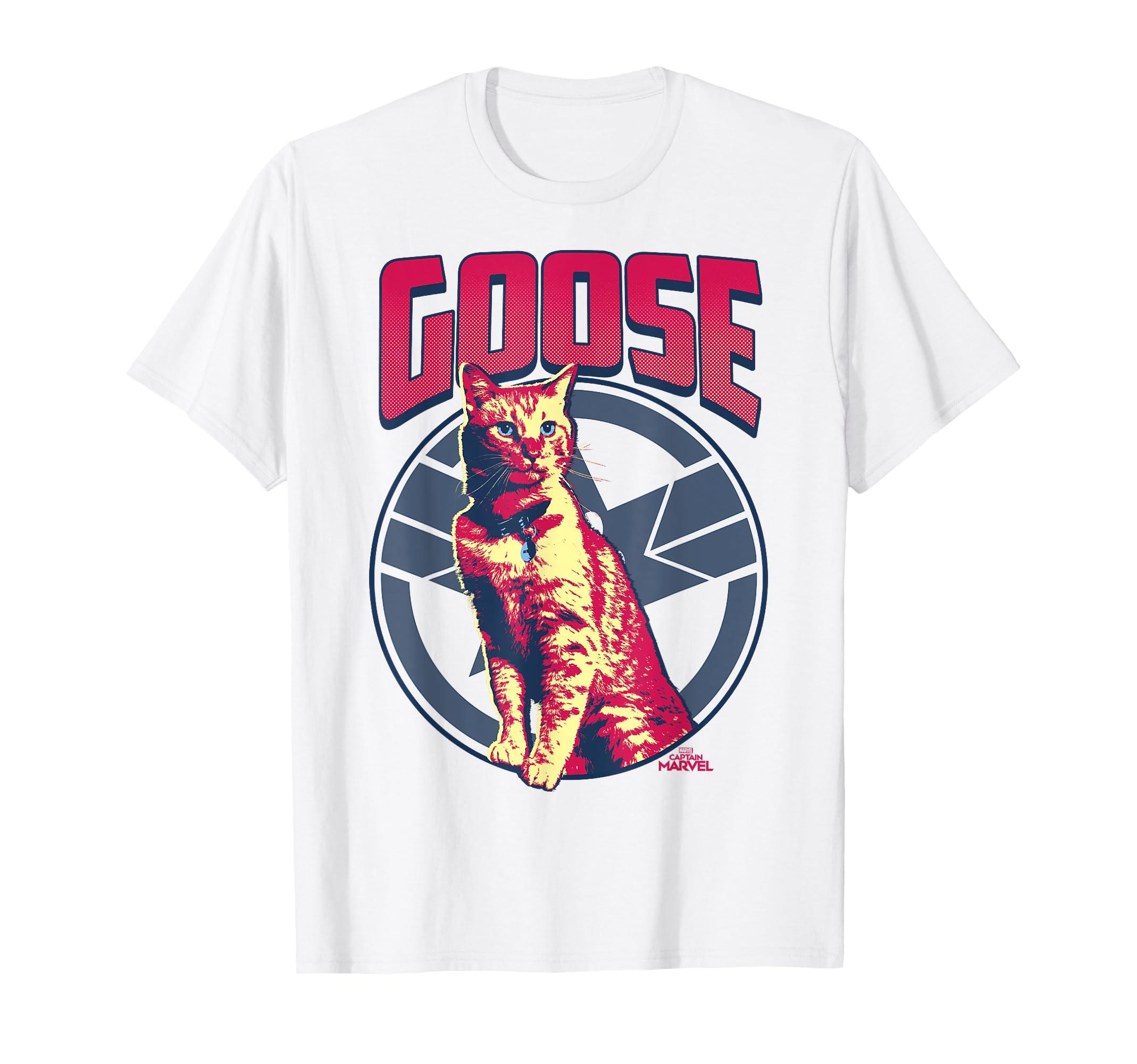 

Капитан Марвел Гусь Тональный портрет Символ Графическая футболка