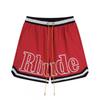 American Streetwear RHUDE Letter Knit Shorts Loose Fit Casual Hip Hop Style