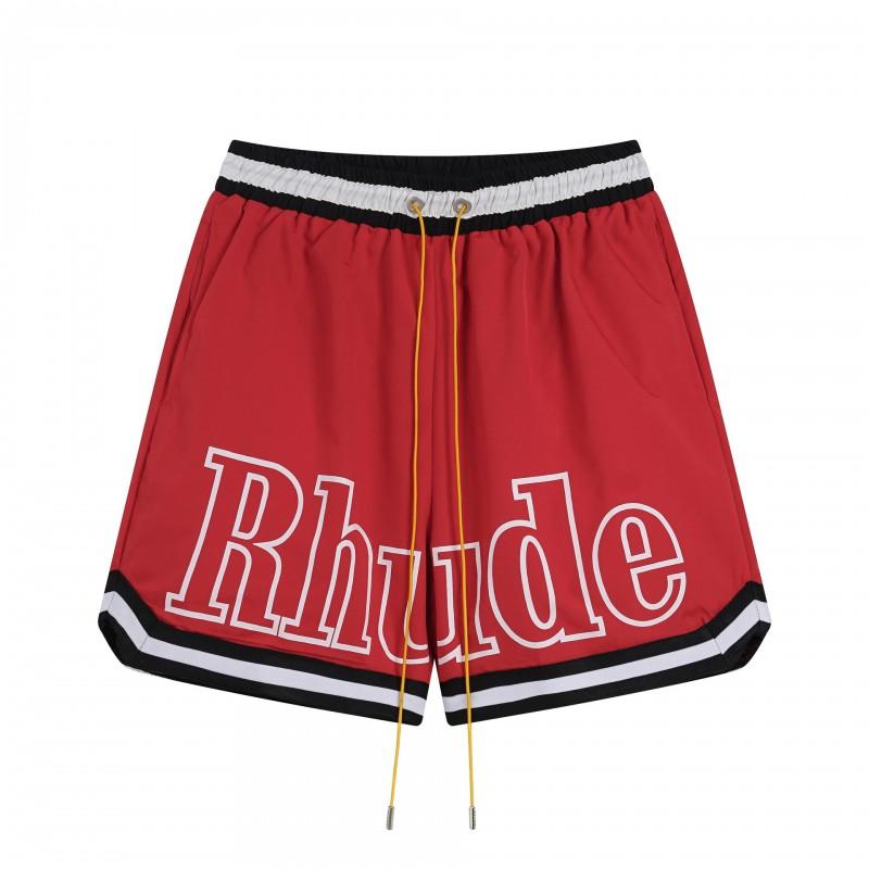 American Streetwear RHUDE Letter Knit Shorts Loose Fit Casual Hip Hop Style