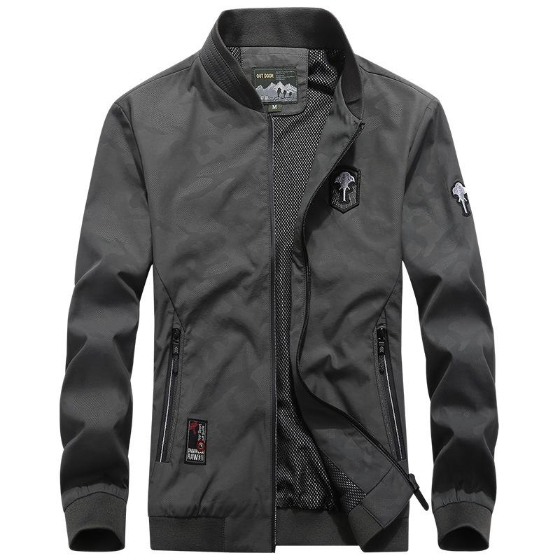 Весенне-осенняя камуфляжная куртка мужская тонкая дышащая стойка воротник повседневная — фото 7