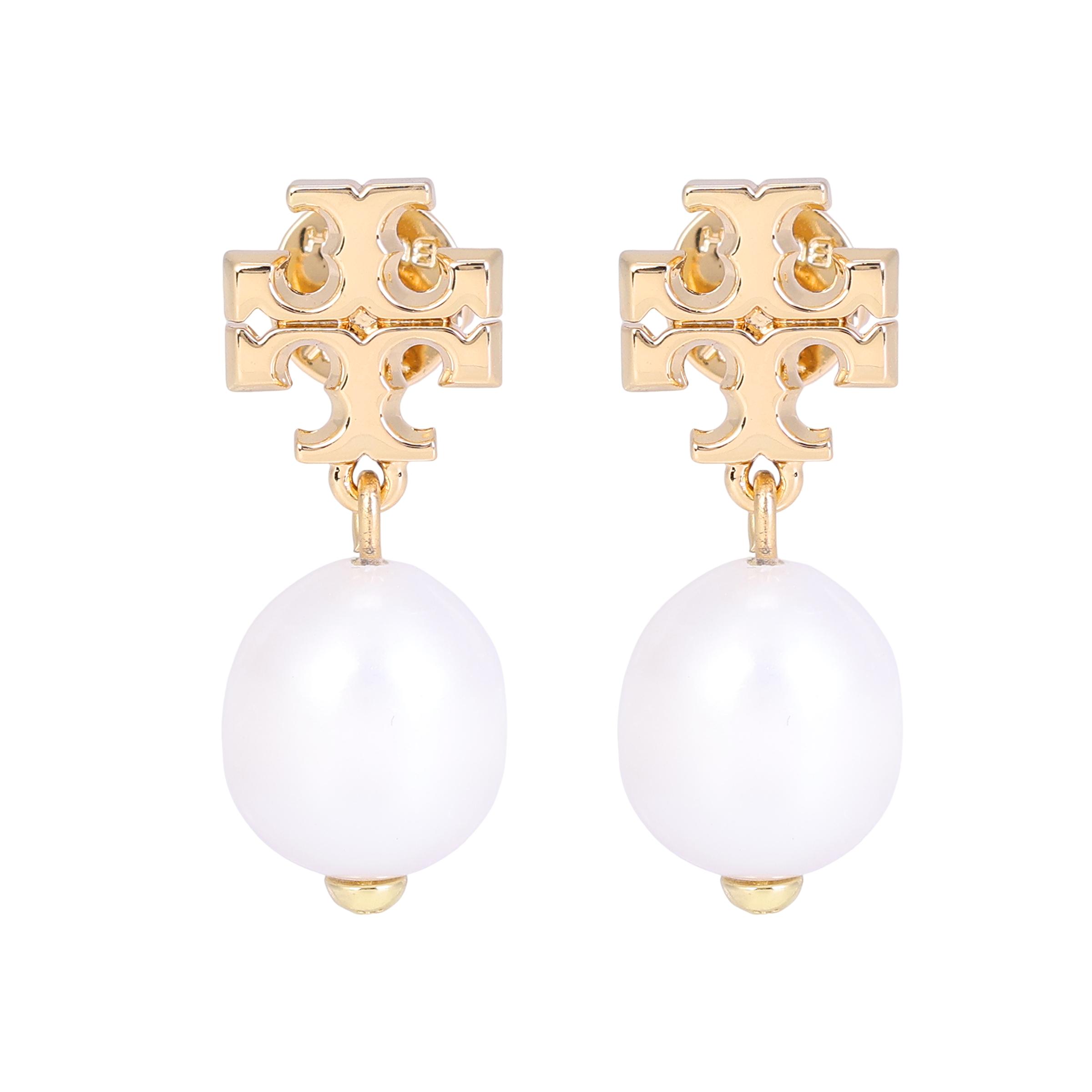 Tory Burch Kira Pearl Drop Earrings Women earrings Brass 65156-709 Gold
