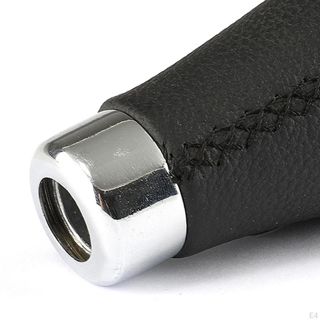 Gear Knob Aluminum Alloy PU Leather with 4 Adapters 8mm 10mm 11mm 12mm Manual Er Transmission