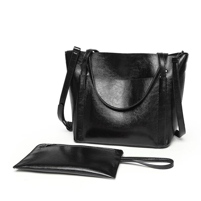 Xiaoyan Women's Vintage Oil Wax Leather Tote Bag