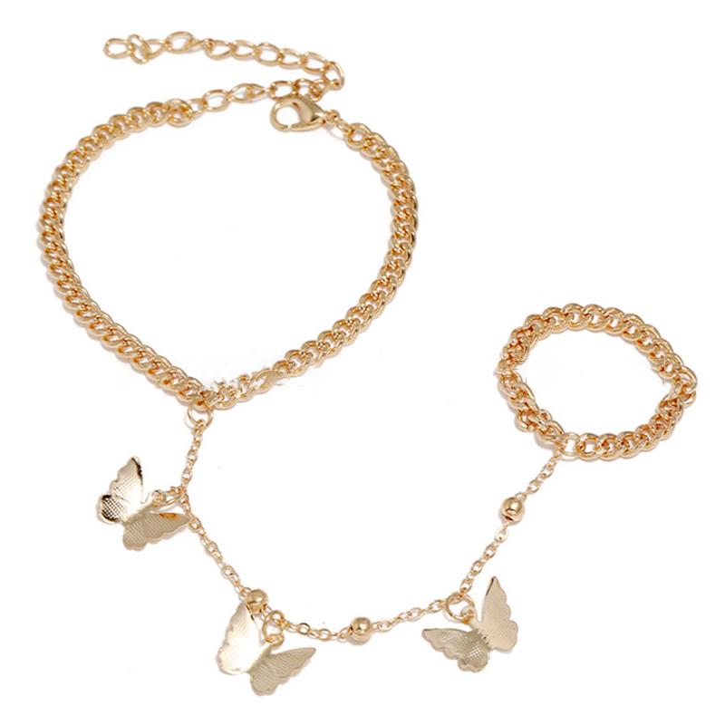 Anime Tian Guan Ci Fu Bracelet With Bell Ring Hua Cheng Xie Lian Adjustable Butterfly Finger Rings Pendant Jewelry Accessories