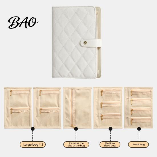 Protective Jewelry Storage Bag Book Set, PU Leather Travel Organizer, with 5 Removable Pages Soft Velvet Design, Pouch for Necklaces Rings Earrings
