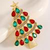 Colorful Rhinestone Christmas Tree Brooch: Women's European & American Creative Design Accessory
