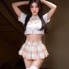 Sexy Campus Flirting JK Uniform Role Playing Pure Desire Wind Passion Temptation Tight Fold Skirt Erotic Underwear