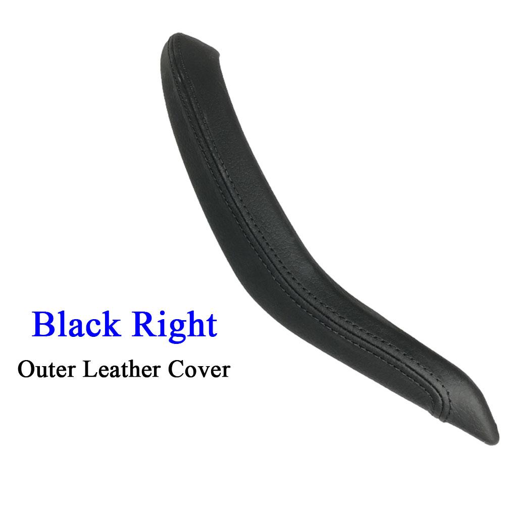 Manija de tracción de cuero para puerta Interior de pasajero, embellecedor de cubierta exterior de repuesto para BMW X5 X6 2014 2015 2016 2017, F15 F16, color negro