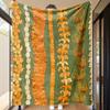 Hawaiian Lei Plush Blanket  Orangeyellow Hibiscus Floral Throw  Allseason Comfort For Home Party Travel Tropical Decor Gift