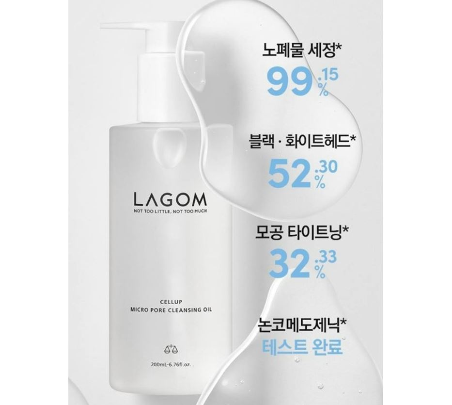 LAGOM Mikroporowy Olejek Oczyszczający 200 ml — Głęboko Oczyszczający i Pielęgnujący Pory Olejek Oczyszczający