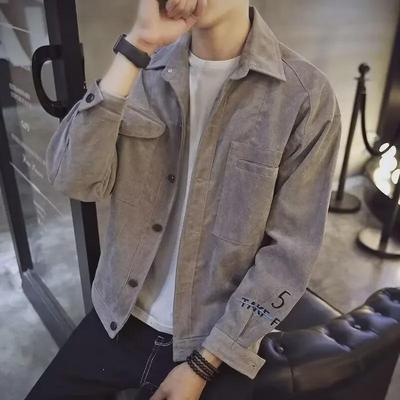 Męska kurtka sztruksowa w stylu japońskim - Modna, wysokiej klasy, retro casual na wiosnę i jesień.