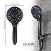 High Pressure Shower Head 7-mode Handheld Shower Head Anti-clog Nozzles Showerhead with 62-inch