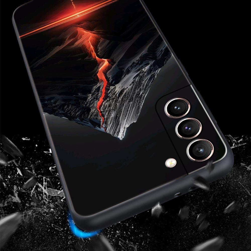 Black Mountain Peak Phone Case for Samsung Galaxy S26 S25 S24 S23 S22 S20 S21 FE Ultra S25 Edge Plus 5G Soft TPU Cover Funda Bag