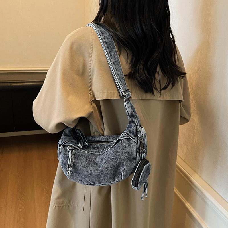 Denim Bag Women's Large Capacity Shoulder Bag Lightweight Crossbody Bag