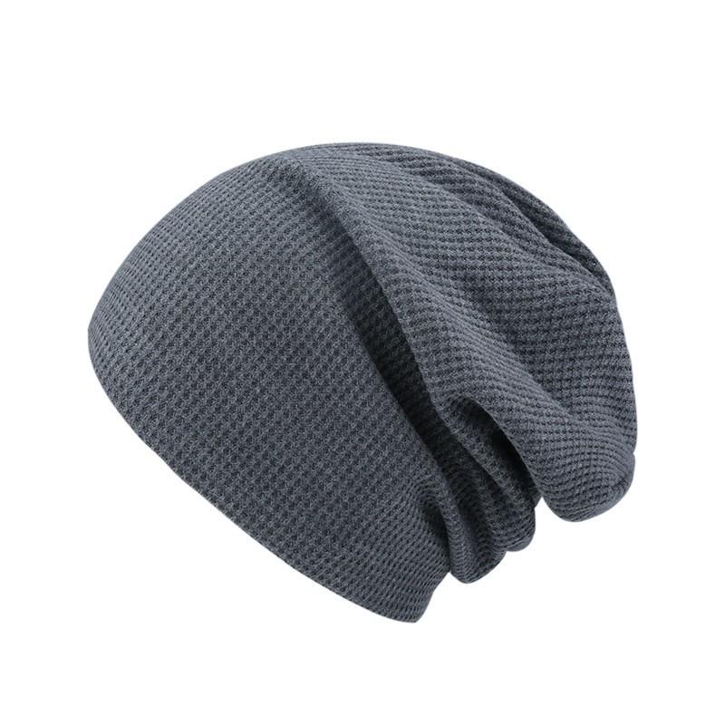 Einfarbige Baggy Mütze für Damen Herbst Winter Warm halten Gestrickte Mütze Hip Hop Punk Pullover Mütze Mütze