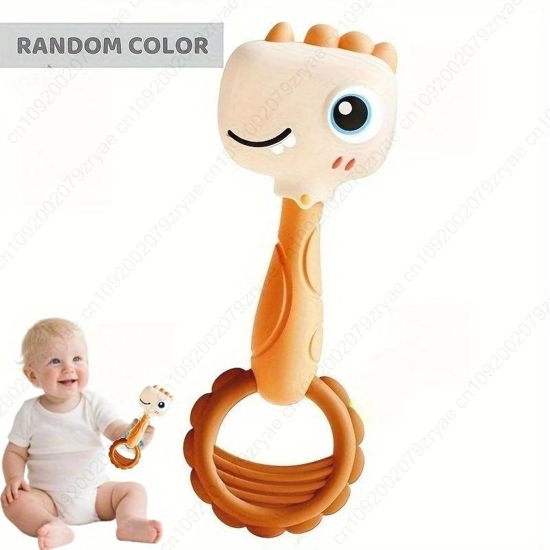 Non-Toxic Baby Shake Rattle Learning Toy With Easy Grip Handle Plastic Auditory Visual Development Fine Motor Skill Toy