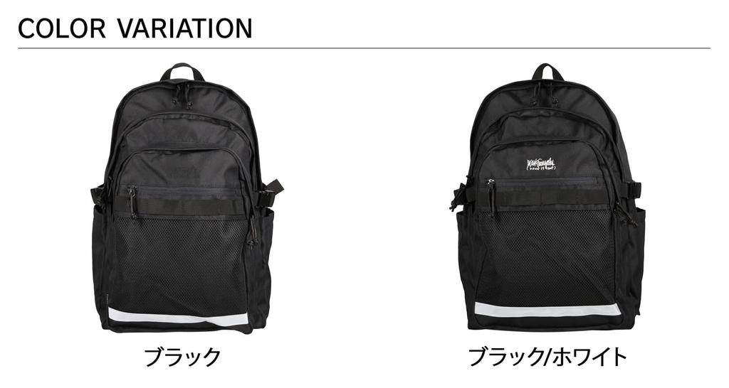 Mark Gonzales Backpack, Men's and Women's, 30L Large Capacity, A4 Size, Lightweight, 2H9-64193, BlackWhite