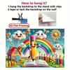 2D flat surface, 1 piece of colorful pencil creative world wall fabric, suitable for living room and bedroom, with a retro style