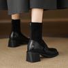 Krazing Pot Microfiber Winter Round Toe Modern Platform Size 33 Boots Size 43 Women Fashion Flock Elastic Ankle Boots