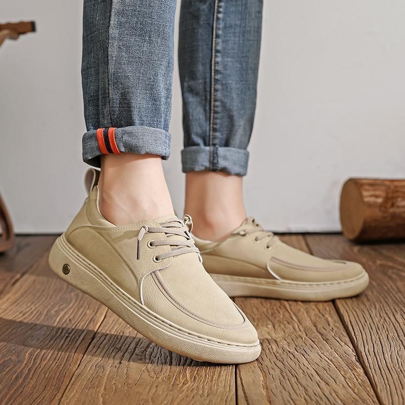 Men's casual board shoes 2025 autumn new breathable, light and comfortable one-pedal men's shoes platform sports running shoes