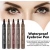 EELHOE 4-Punkt-Augenbrauenstift Wasserdicht Tattoo Schweißfest Langanhaltend 5 Farben Flüssiger Microblading Augenbrauenstift Kosmetisches Make-Up