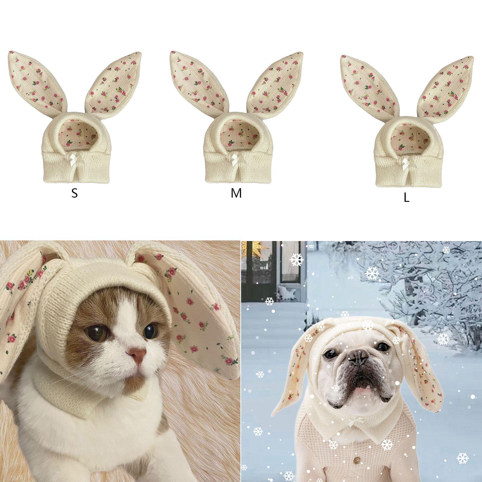 

Warm Hat for Cat Bunny Costume Costume Accessories Warm Neck Cover Pet Headwear Snood Ear Wrap for Pets for Cat Puppy Pets Dog S