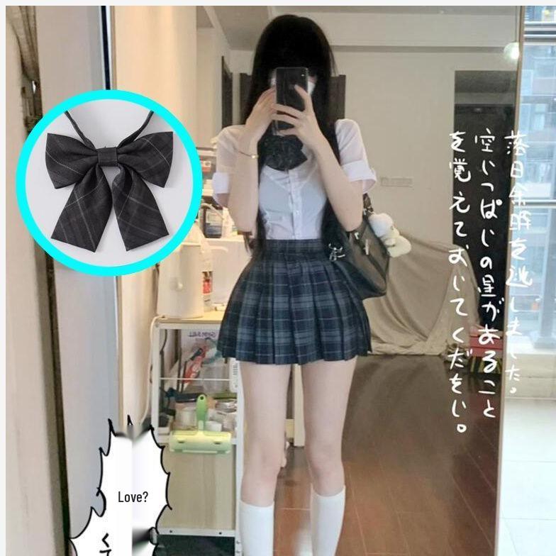 Waist-Cinching Japanese JK Uniform: Carbon Grey Pleated Skirt & Slim Fit Shirt Set