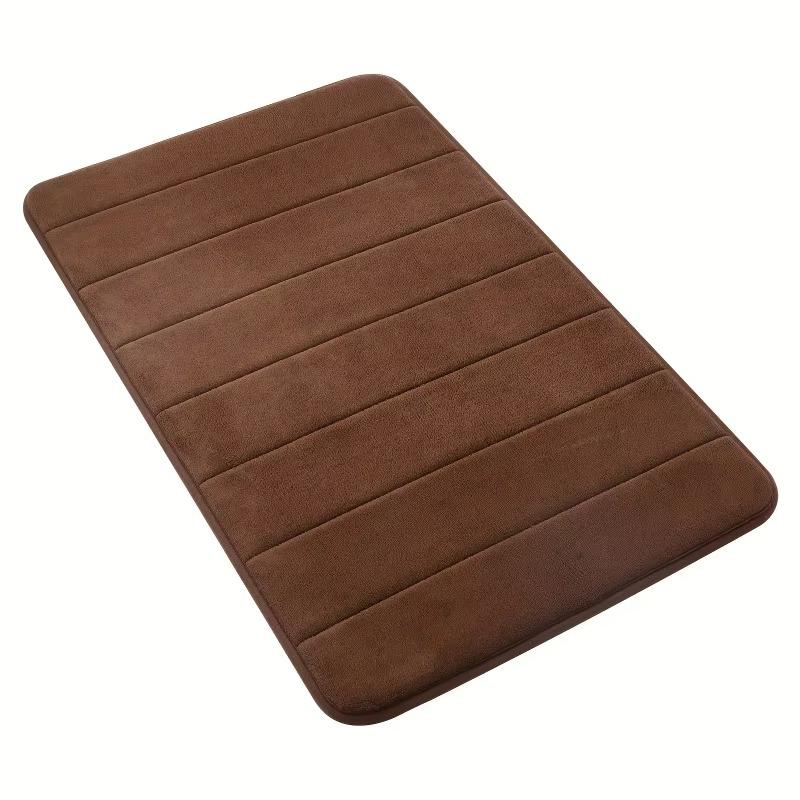 Alfombra de Piso 1PCS Espuma Viscoelástica Raya Color Sólido Alfombra de Piso Baño Antideslizante Absorbente Alfombra Inodoro Alfombra para Puerta