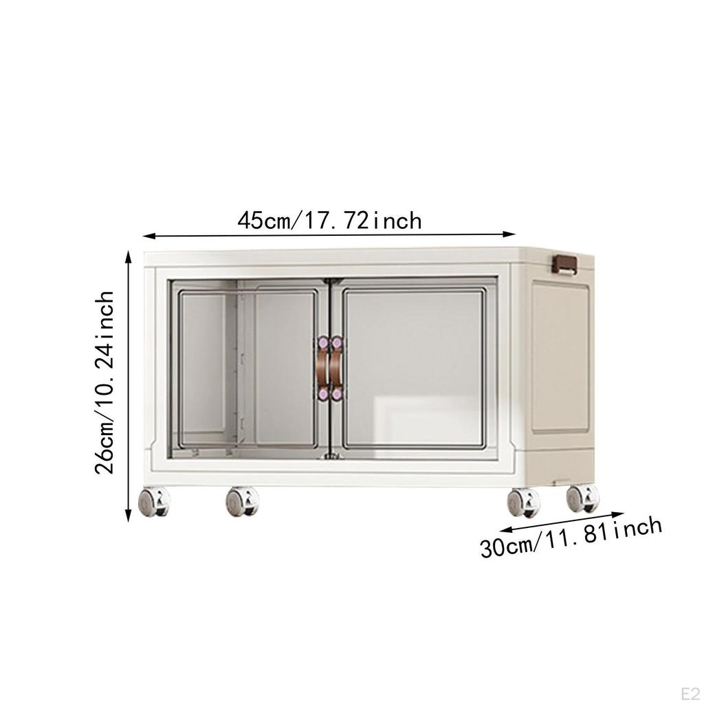 Foldable Storage Cabinet Fashion Portable for Farmhouse Drawing Room Kitchen White 1 Layer 45 Cm