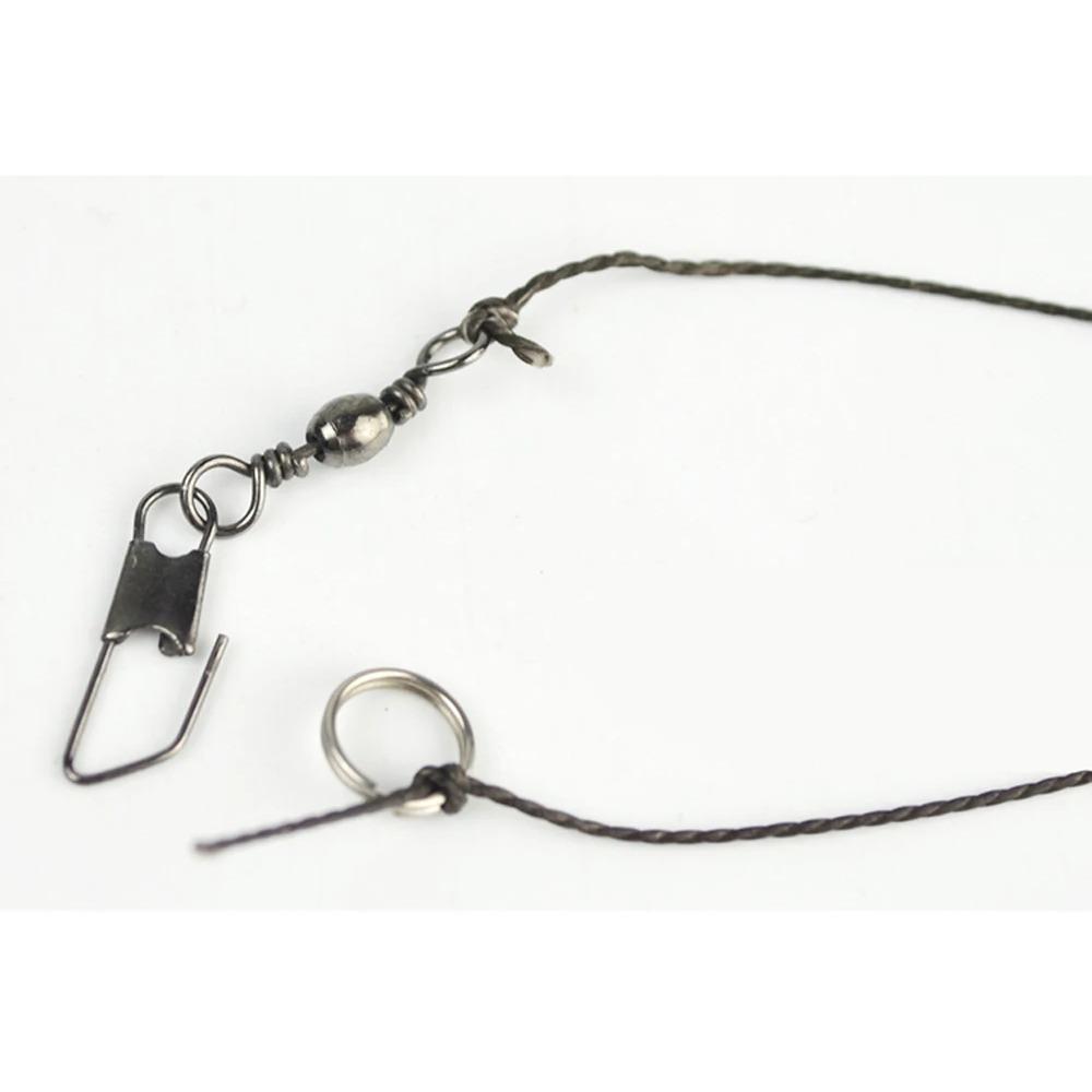 5 sacchetti Acciaio ad Alto Tenore di Carbonio Filo da Pesca Amo con 5 Amo Singolo Montature Girella Esca da Pesca Goccia Acqua 10g Pesca 3#-13#